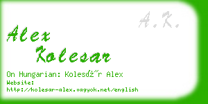 alex kolesar business card